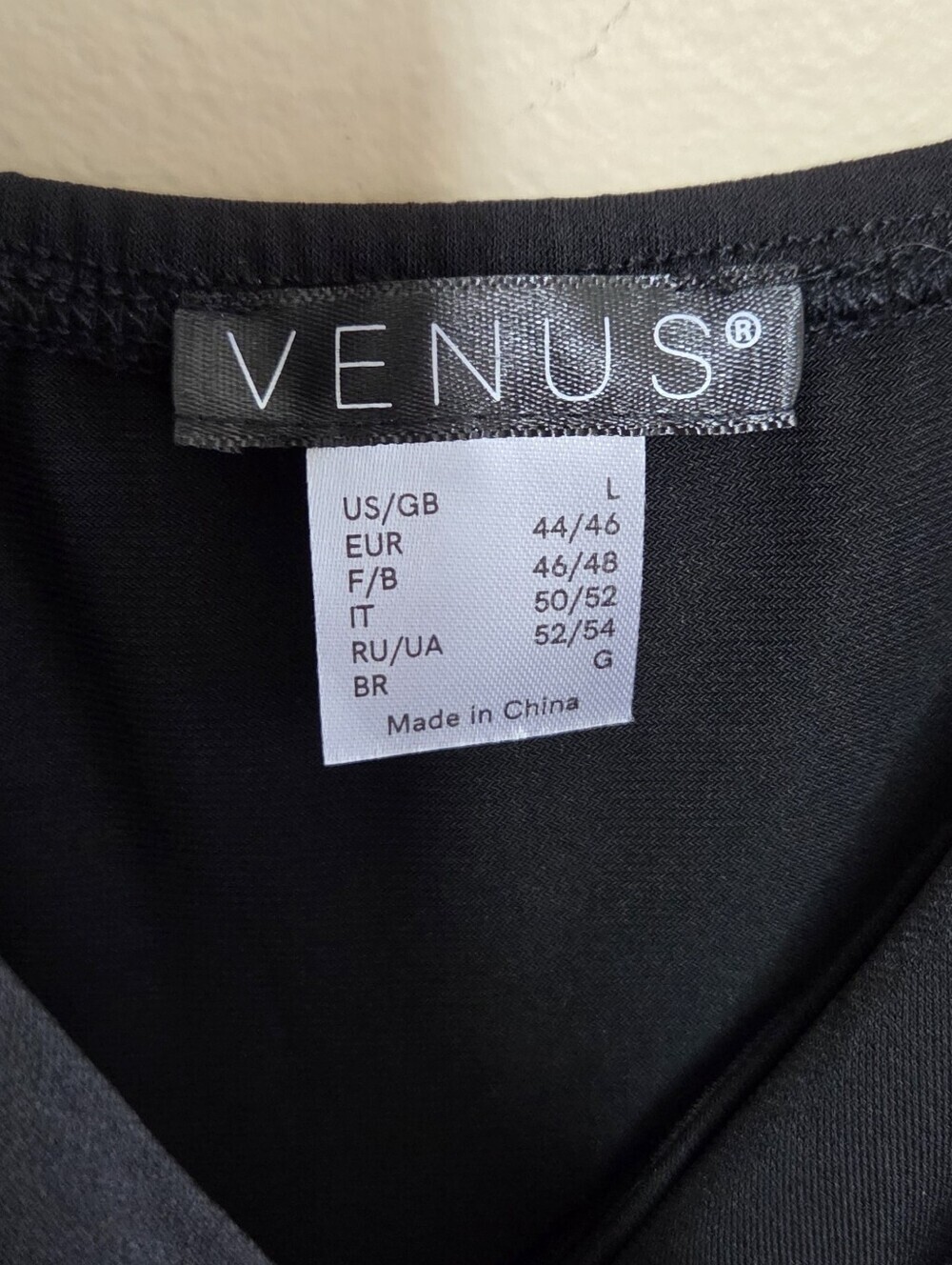 Venus Black Bodycon High Low Dress Size Large Sexy Surplice Neckline Party - Picture 6 of 8